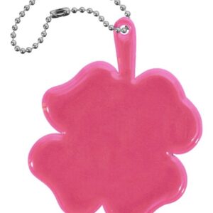 Reflexní přívěšek čtyřlístek, růžový