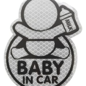 Samolepka reflexní Baby in car, stříbrná
