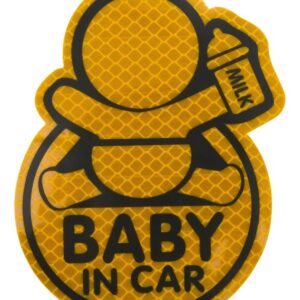 Samolepka reflexní Baby in car, žlutá