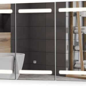 MIADOMODO Zrcadlová skříňka s LED osvětlením, 100 x 60 cm