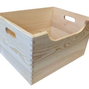 Dřevěná bedýnka s výřezem, 40 x 30 x 22 cm