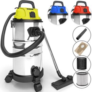 TIMBERTECH Průmyslový vysavač 1300 W, 30 litrů, žlutý