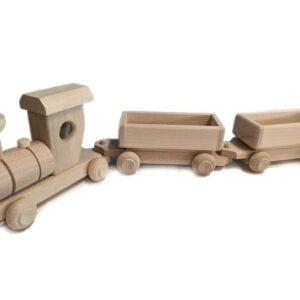 Dřevěný vláček s vagony, 56 x 8 x 12 cm
