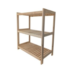 Dřevěný regál se 3 policemi, 93 x 70 x 43 cm