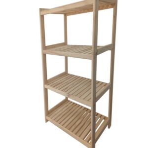 Dřevěný regál se 4 policemi, 133 x 80 x 43 cm
