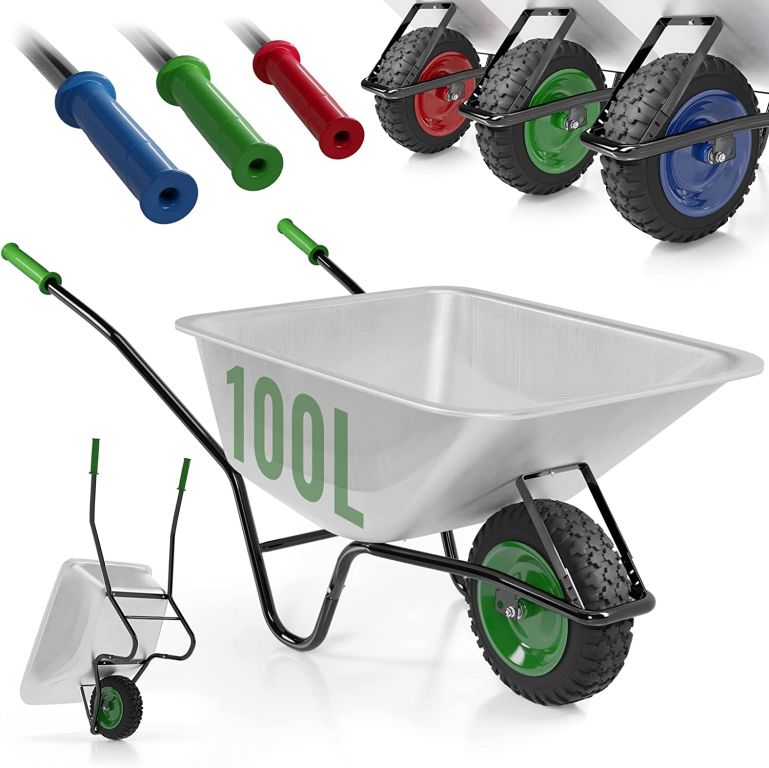 TIMBERTECH Zahradní kolečko 140 x 54 x 60 cm, zelené, ocel