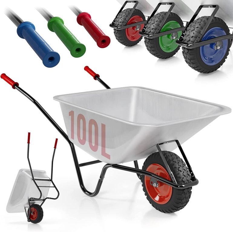 TIMBERTECH Zahradní kolečko 140 x 54 x 60 cm, červené, ocel