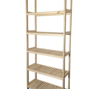 Dřevěný regál, 6 polic, 80 x 213 x 43 cm