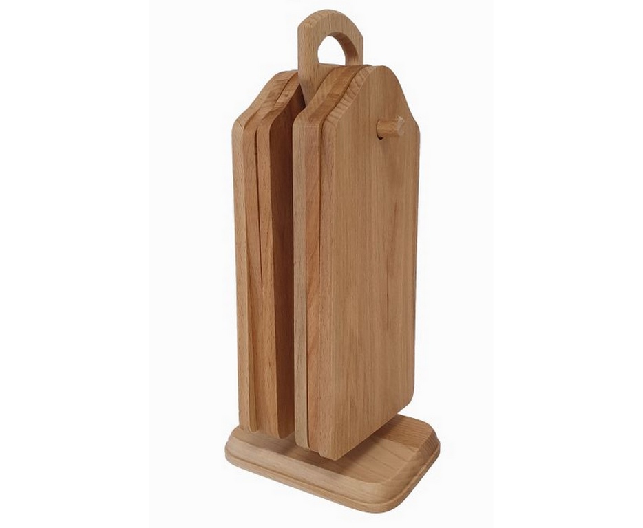 Bukové prkénko na stojanu, 6 kusů, 28 x 11 x 12 cm