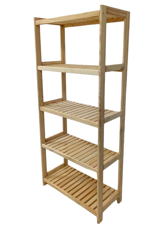 Dřevěný regál, 5 polic, 173 x 70 x 33 cm