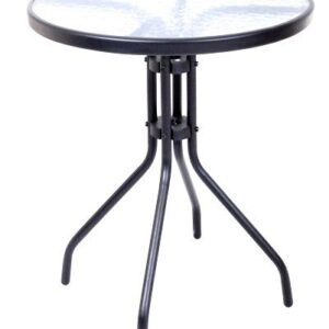 Zahradní stůl se skleněnou deskou, Ø 60 cm