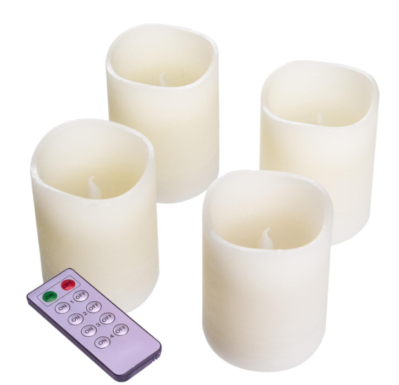 Dekorativní LED sada 4 adventní svíčky, bílá