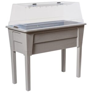 NIAGARA vyvýšený plastový květináč, světle šedá