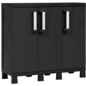 GARAGE třídvéřová skříňka, nízká, černá