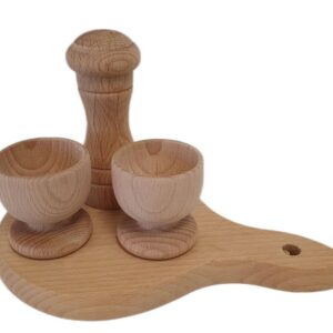 Dřevěná snídaňová sada na prkénku,12,5 x 7 x 20 cm