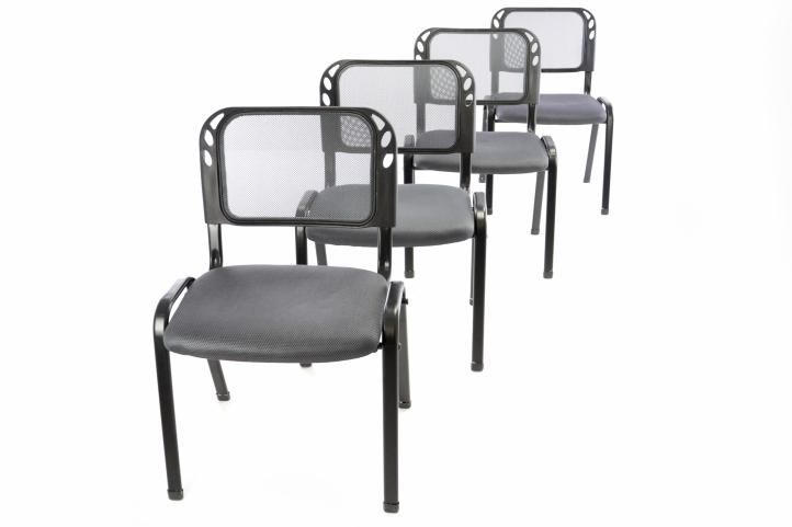 Sada 4 stohovatelných kongresových židlí, šedá