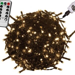 VOLTRONIC Vánoční řetěz 20 m, 200 LED, teple bílé, ovladač