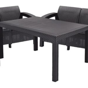 Zahradní set CORFU FIESTA, grafit, šedé podušky