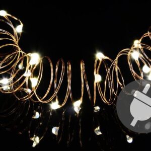 Vánoční světelný řetěz, MINI 50 LED s časovačem, teple bílý