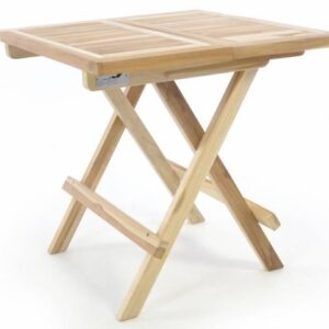 Skládací zahradní stolek DIVERO - týkové dřevo neošetřené - 50 cm