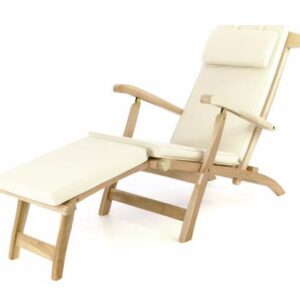 Zahradní dřevěné lehátko DIVERO Florentine + polstrování - béžové