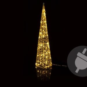 Vánoční akrylový jehlan 90 cm, teple bílý, do zásuvky