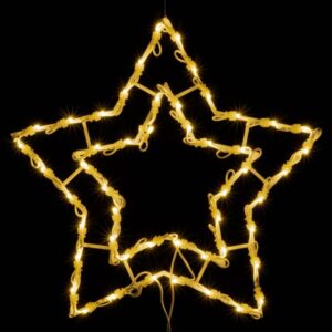 Vánoční LED dekorace do okna 40 cm, hvězda, teple bílá