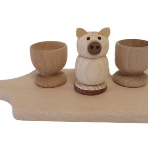 Dřevěná snídaňová sada na prkénku,12,5 x 7 x 26 cm