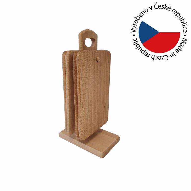 Bukové prkénko na stojanu, 4 kusy, 31 x 14 cm - Obrázek 2