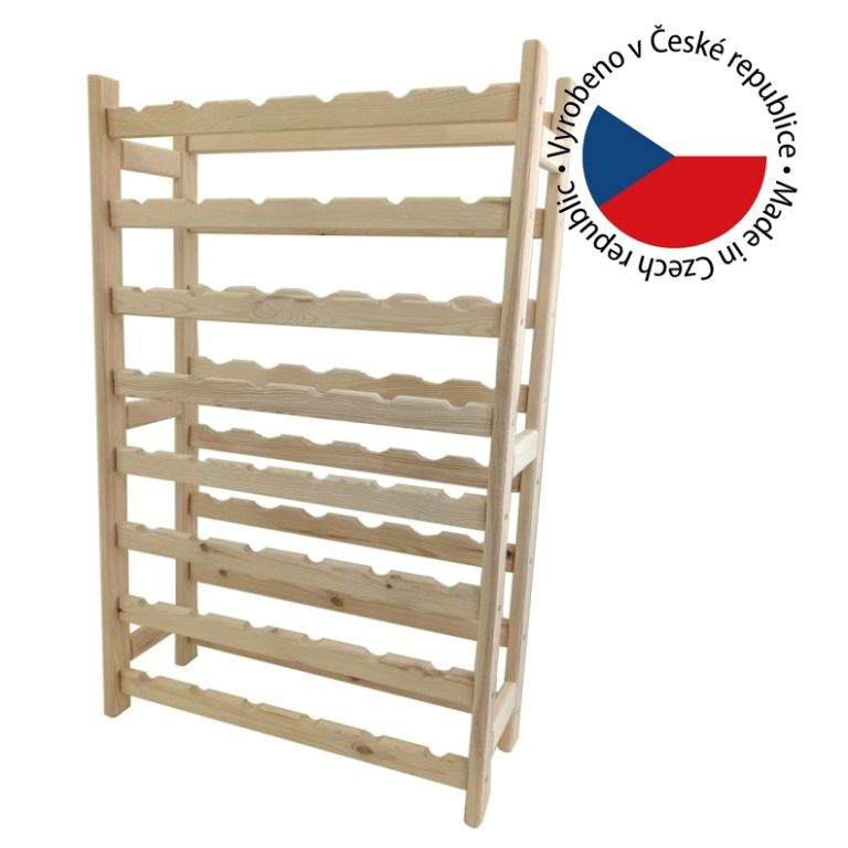 Dřevěný stojan na víno pro 48 lahví, 64 x 120 x 25 cm - Obrázek 2