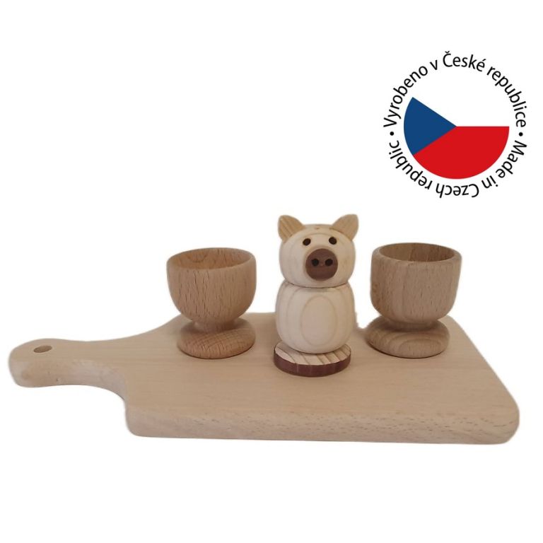 Dřevěná snídaňová sada na prkénku,12,5 x 7 x 26 cm - Obrázek 2