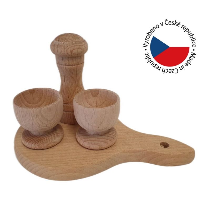 Dřevěná snídaňová sada na prkénku,12,5 x 7 x 20 cm - Obrázek 2