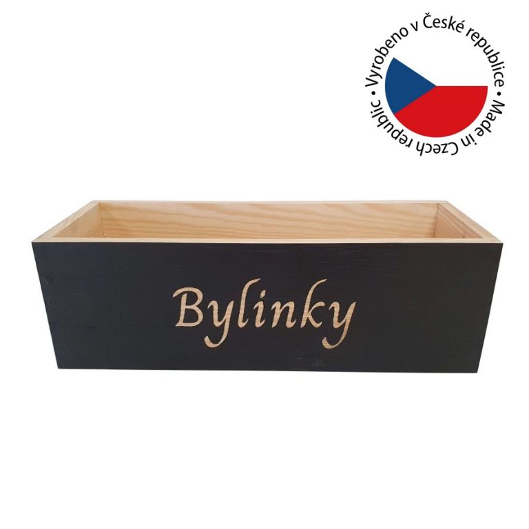 Dřevěná bedýnka na bylinky, borovice, 34 x 13 x 11 cm - Obrázek 2