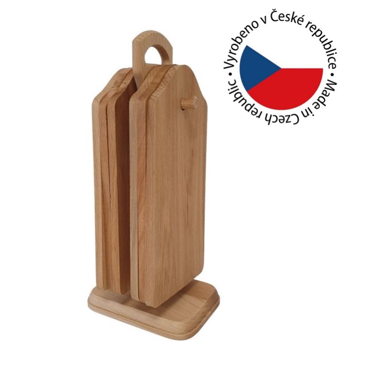 Bukové prkénko na stojanu, 6 kusů, 28 x 11 x 12 cm - Obrázek 2