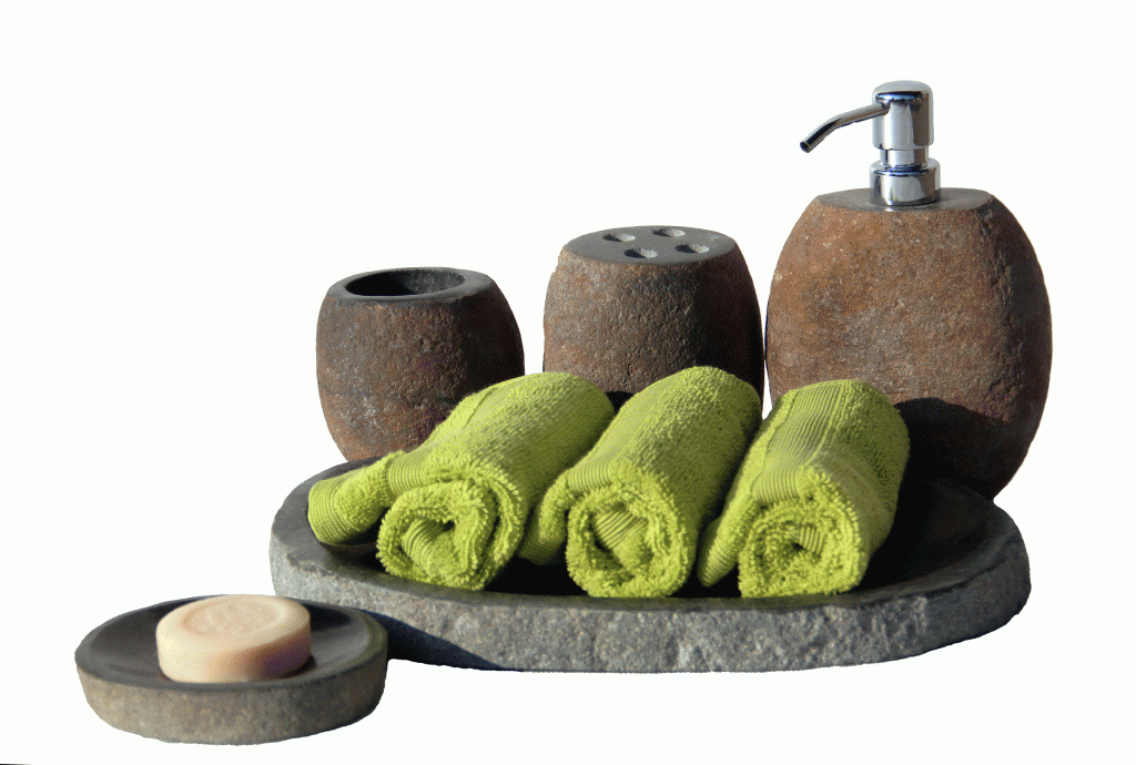 Kamenná koupelnová sada Natural River Stone