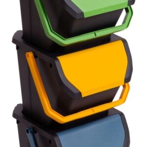 Set 3 odpadkových košů FRIDA na tříděný odpad 3 x 25 L