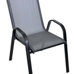 Zahradní křeslo SOFIE kovové, šedá textilie