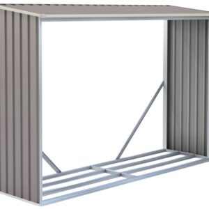 Přístřešek na dřevo, dřevník plechový, 242 x 75 x 160 cm