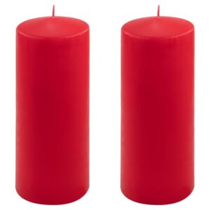 Červená parafínová svíčka 25 cm, 180 h hoření, sada 2 ks