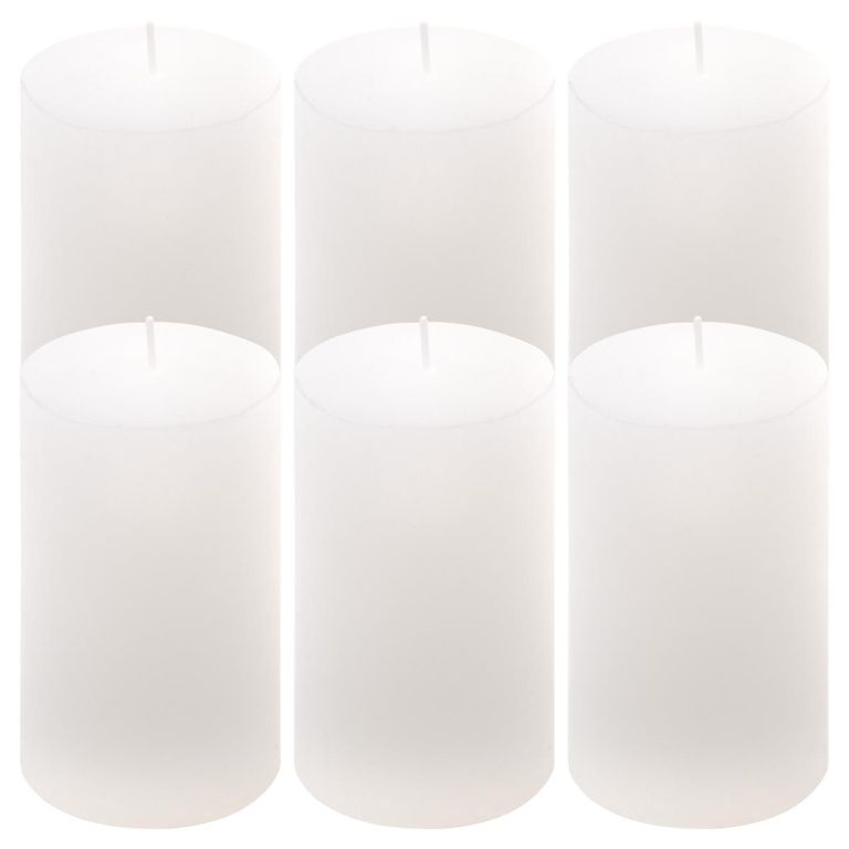 Sada rustikálních svíček, 11,5 cm, Ø 6,8 cm, bílá, 6 ks