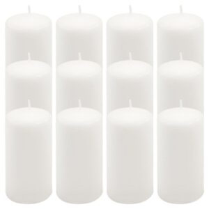 Sada sloupových svíček, 11,5 cm,Ø 6 cm, bílá, 12 ks