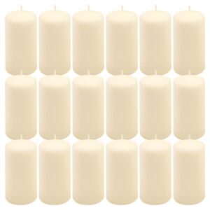 Sada sloupových svíček, 11,5 cm, Ø 6 cm, krémová, 18 ks