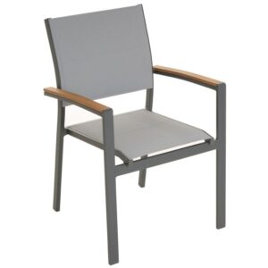 Zahradní stohovatelná židle, antracit, 86,5 x 57 x 57,5 cm