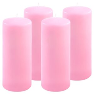Sada sloupových svíček, 25 cm, Ø 10 cm, růžová, 4 ks