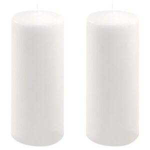 Sada sloupových svíček, 25 cm, Ø 10 cm, bílá, 2 ks