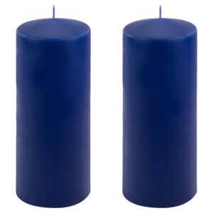 Sada sloupových svíček, 25 cm, Ø 10 cm, modrá, 2 ks