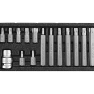Sada bitů 15 ks TORX s otvorem box