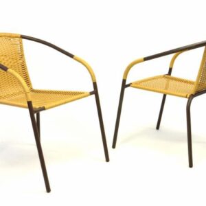 Sada 2 ks zahradní bistro židle - stohovatelná, béžová