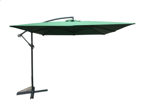 Čtvercový slunečník 8080, boční, zelený, 270 x 270 cm