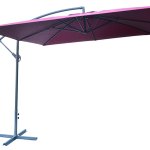 Čtvercový slunečník kovový, bordó, 270 x 270 cm